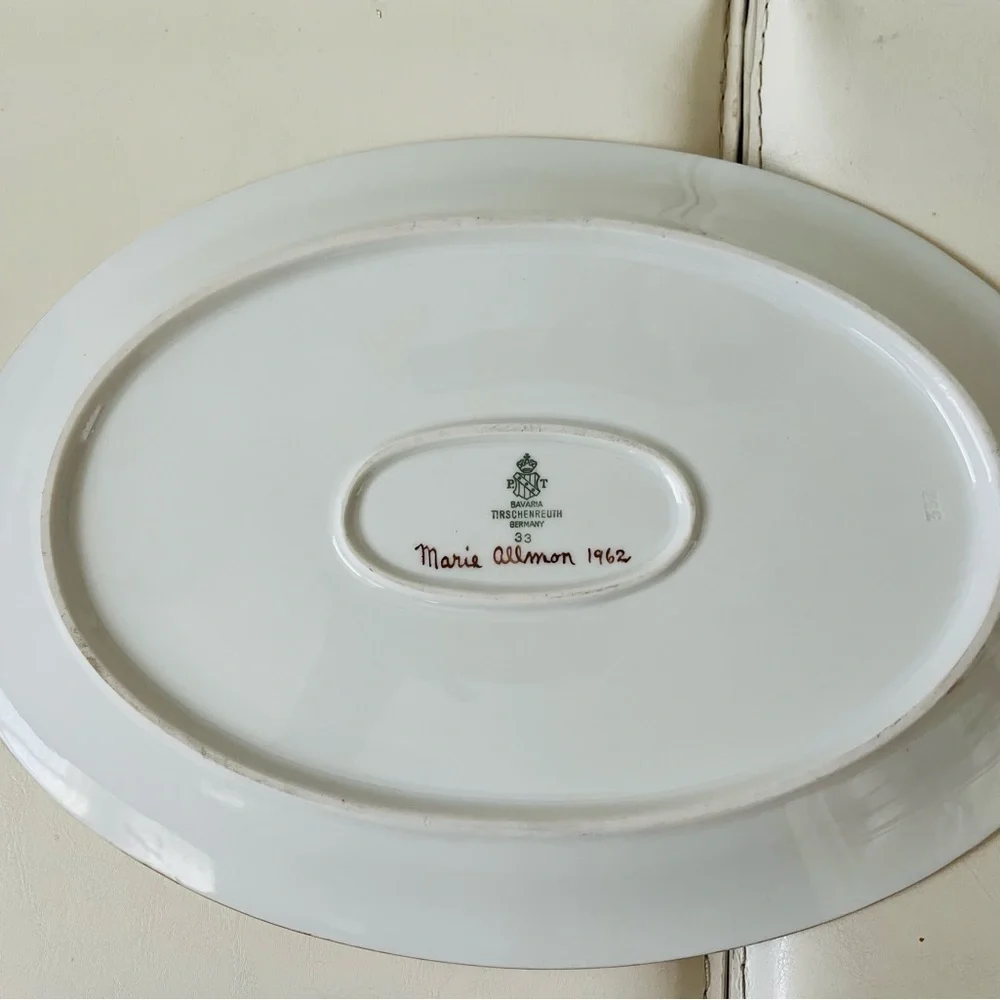 Antique Tirschenreuth Germany 1962 Hand Painted Tray